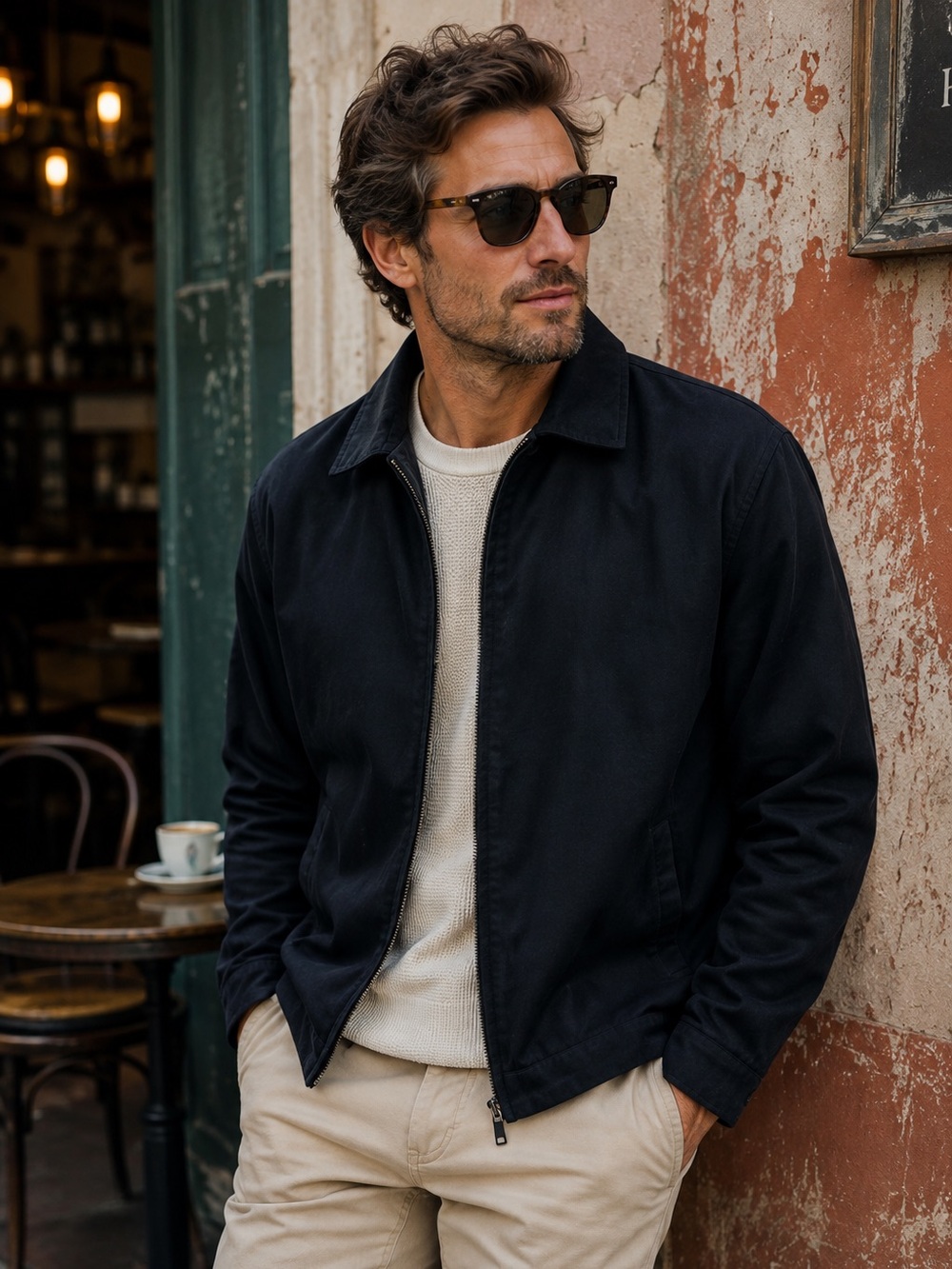 Tommy Bahama Vintage Black Lightweight Zip Jacket